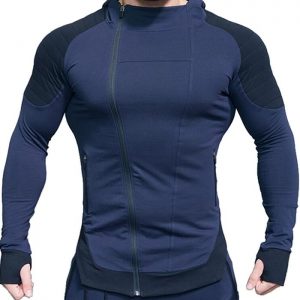 Mens Custom Contrasted Oblique Zipper Jackets Manufacturer