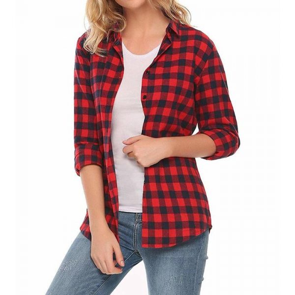 Womens Casual Button Down Flannel Shirt Manufacturer
