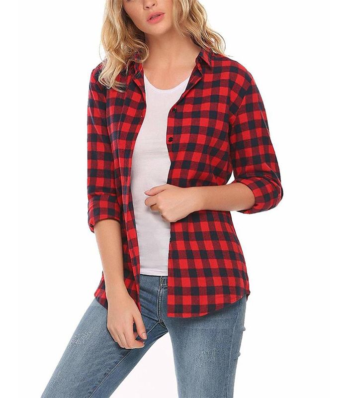 Womens Casual Button Down Flannel Shirt Manufacturer