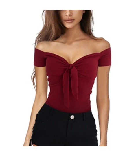 Slim Off The Shoulder Tie Women Tops Suppliers