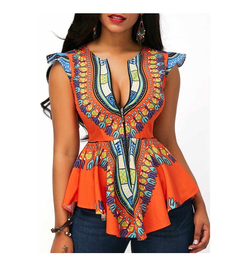 Dongguan Fashion Sleeveless Kitenge Woman Top Manufacturers