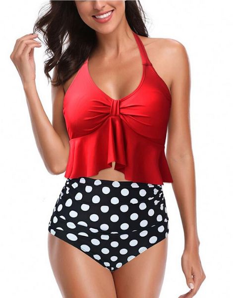 bulk red bandeau swimwear