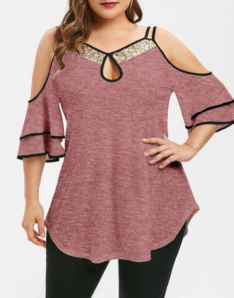 custom cold shoulder plus size tops manufacturers