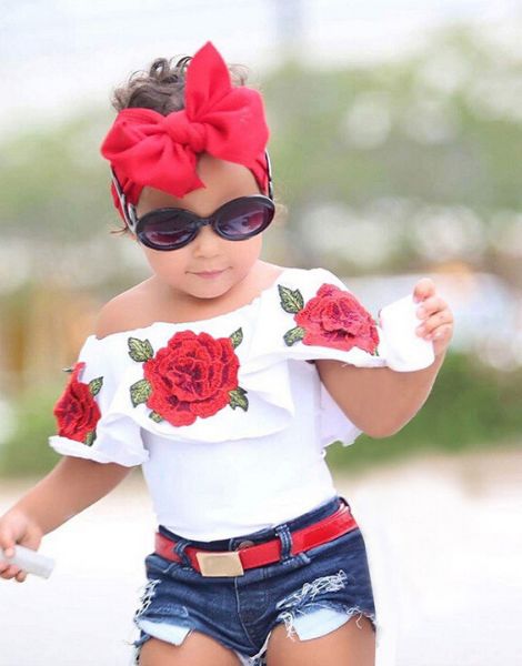 Wholesale Custom Rose Flowers Printing Clothing Set For Girl ...