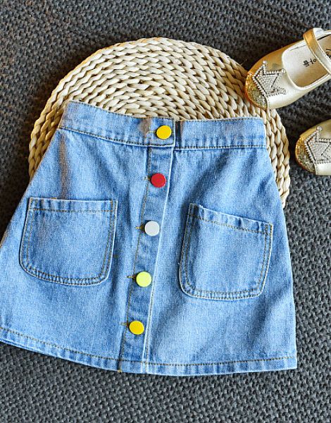 custom top with denim skirt for girls manufacturers