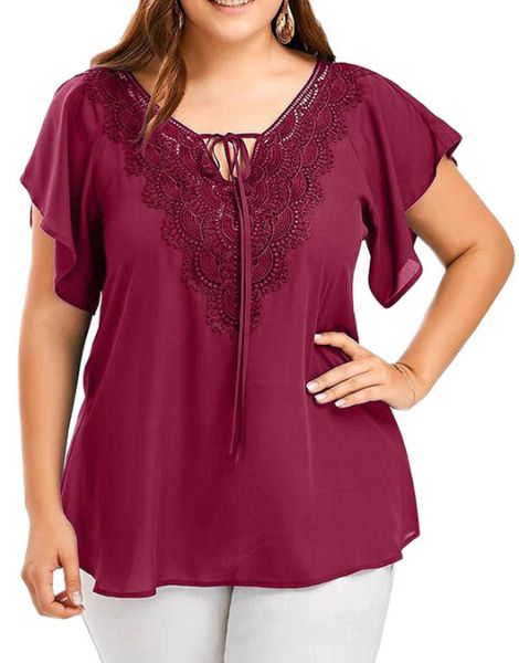 bulk lace stitching plus size top