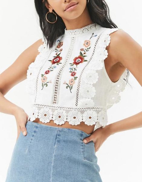 custom embroidered crop top