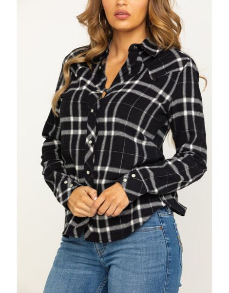 bulk black flannel shirt for women