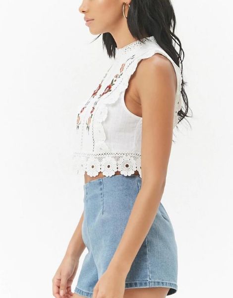 wholesale bulk embroidered crop top