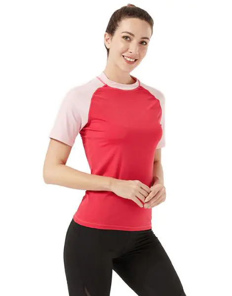 wholesale bulk breathable duel color t-shirts for women