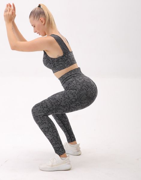 custom leopard patterned breathable activewear set