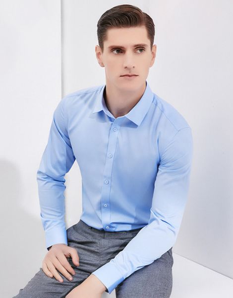 custom men single color formal shirts