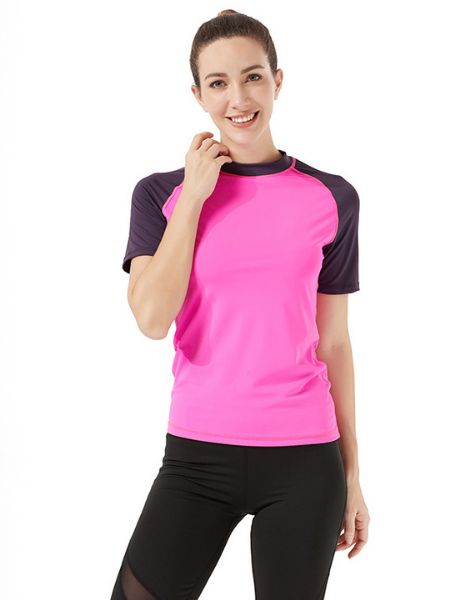 custom breathable duel color t-shirts for women