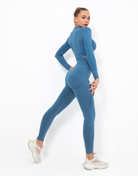 Wholesale Custom Long Sleeve Gym Top With High Waist Leggings ...