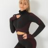 bulk long-sleeved fitness jacket with high waist leggings