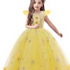 wholesale bulk o neck polyester little girls dress over embroidery work
