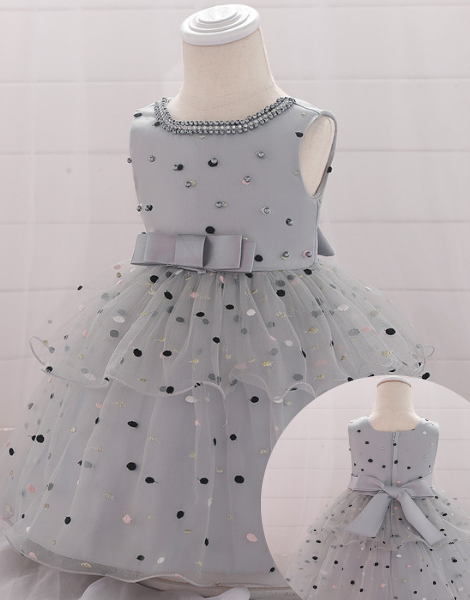 bulk sleeveless polyester printed little girls dress