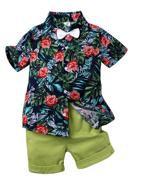 Wholesale Custom Short Sleeve Cotton Printed Little Boys Clothes ...