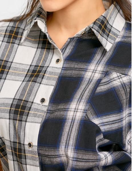 custom long sleeve plaid casual women flannel shirt