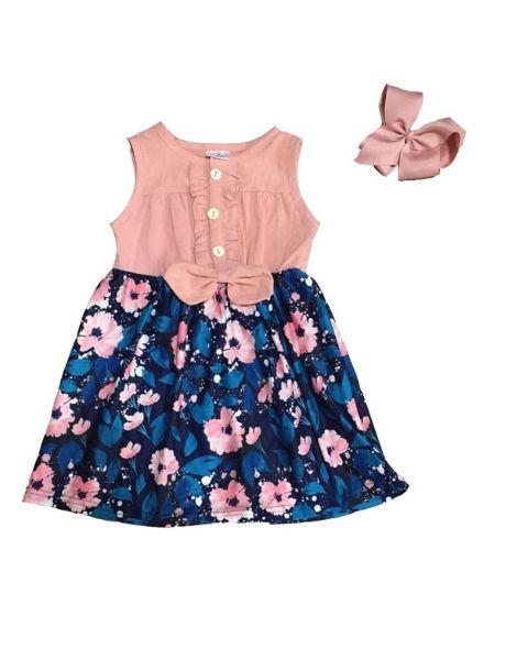 bulk floral sleeveless summer baby girl clothes