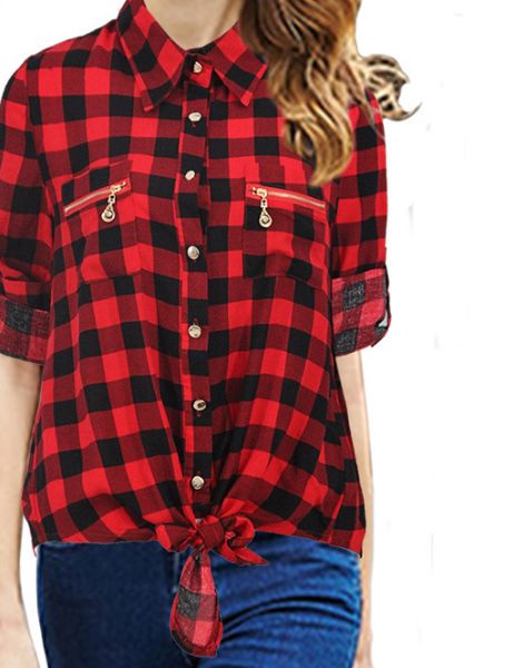 bulk short sleeved cotton womens flannel shirt