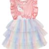 bulk unicorn printed sleeveless little girls dress