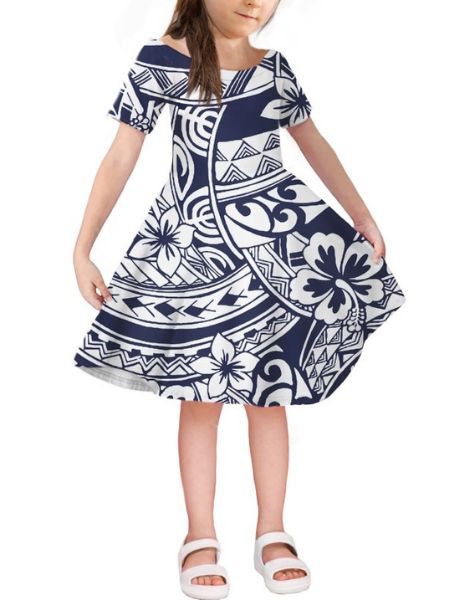 custom short sleeve spandex little girl dresses