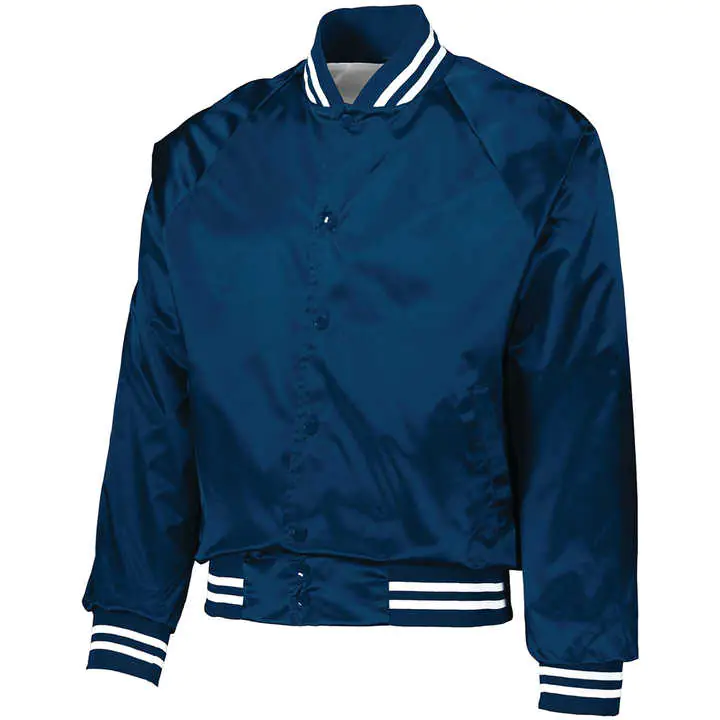 Custom Design Varsity Style Navy Blue Bomber Jackets Wholesale