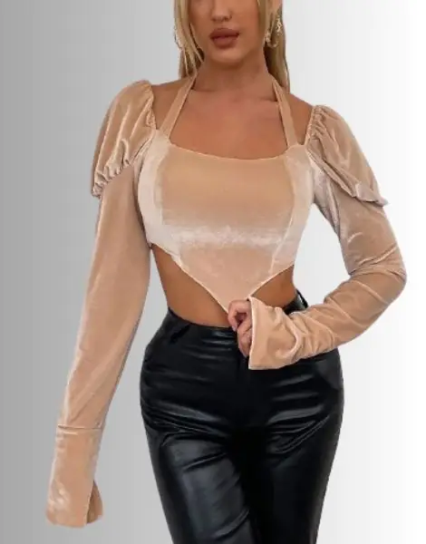 Boutique puff sleeve sexy short tops