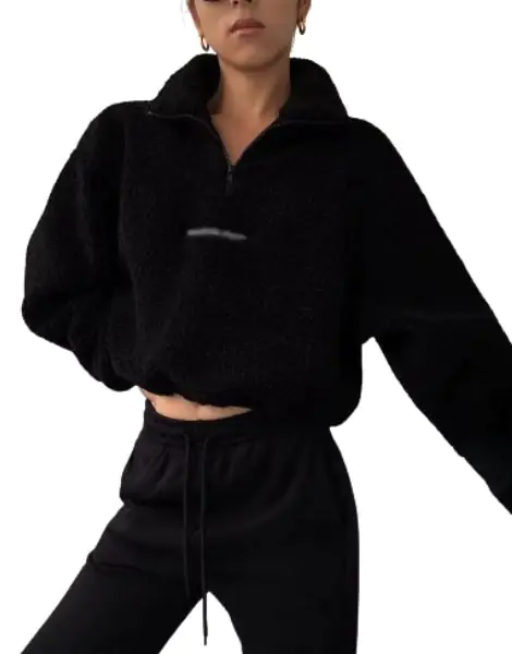 Black Women Sherpa fleece jacket