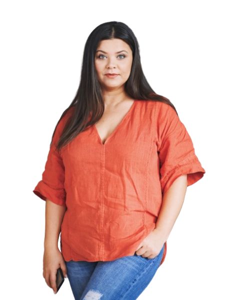 Plus Size Orange Tops