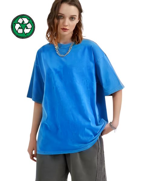Sustainable Oversized Blue Cotton T shirts