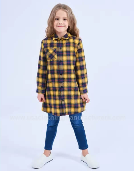 Wholesale 100% cotton Warm Flannel plaid shirt Manufacturer