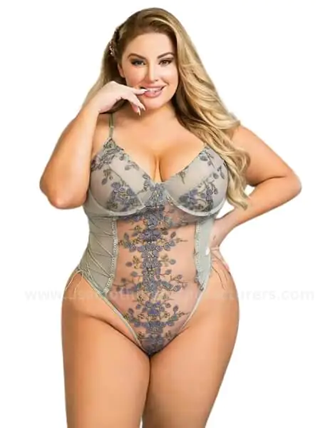 Adjustable Plus Size Floral Lace Lingerie for Women