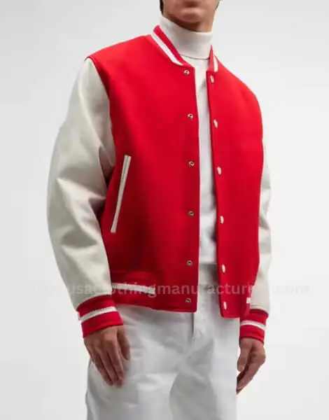 Wholesale Leather Sleeves Custom Letterman Baseball Jacket