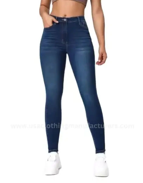 Wholesale New Mid Waist Slim Fit Denim Jeans Pant For Ladies