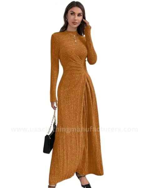 Brown Beaded Evening Formal Cocktail Dress