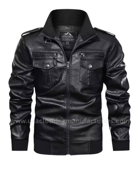 Full Zip Men’s Suede Bomber Jacket