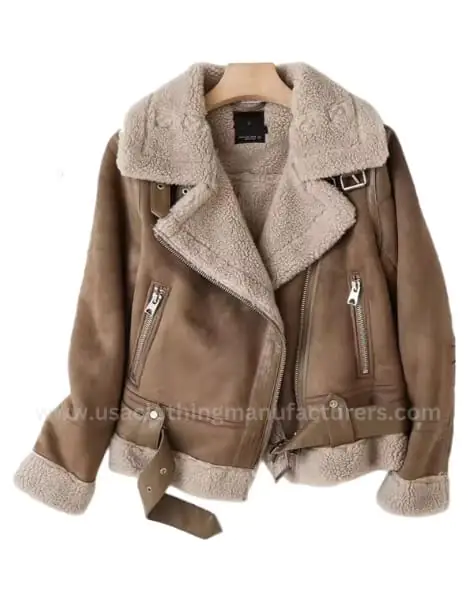 Stylish Women’s Winter Suede Motorcycle Jacket