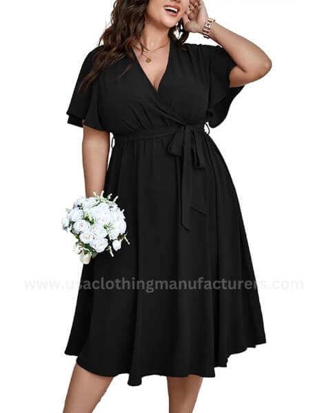 Women’s A-Line Flowy Plus Size Cocktail Dress for Wedding