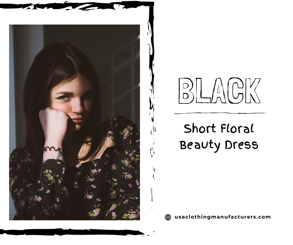 black floral short dress