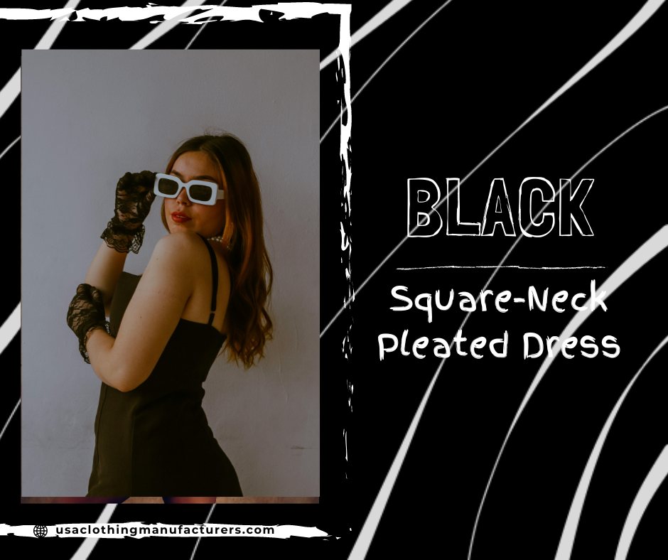 black square neck dress
