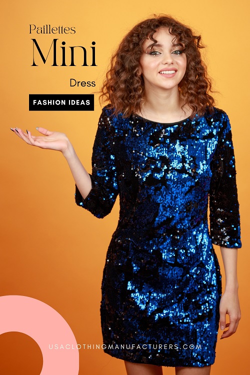 Vintage-Futuristic Paillettes Mini Dress Vintage-Futuristic Paillettes Mini Dress