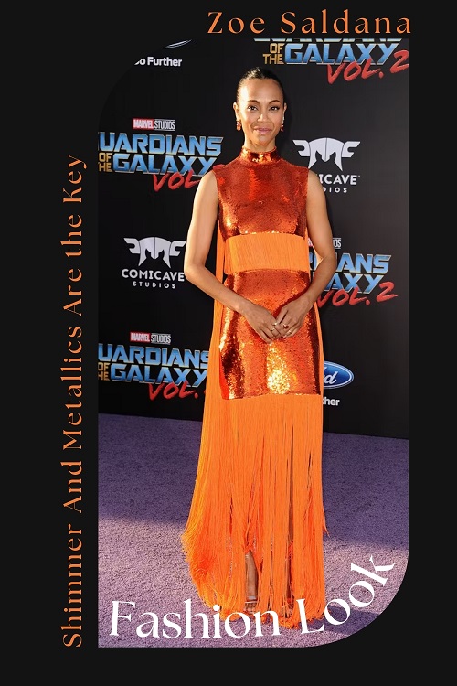 Zoe Saldana's Metallic Outfit