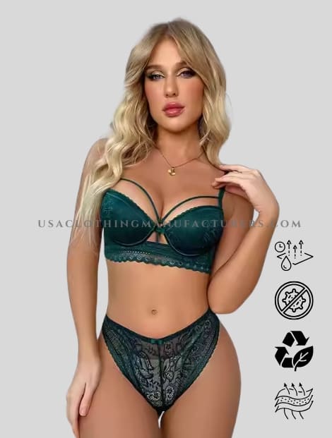 Dark Teal Lacy Lingerie Supplier