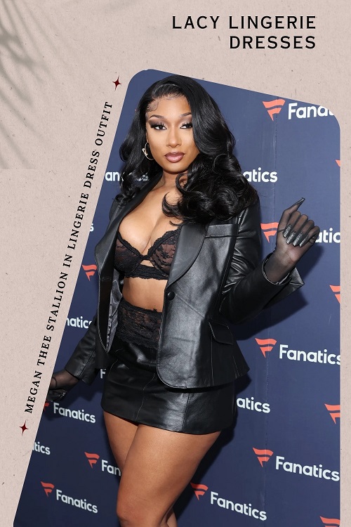 Megan Thee Stallion in Lingerie Dress Outfit
