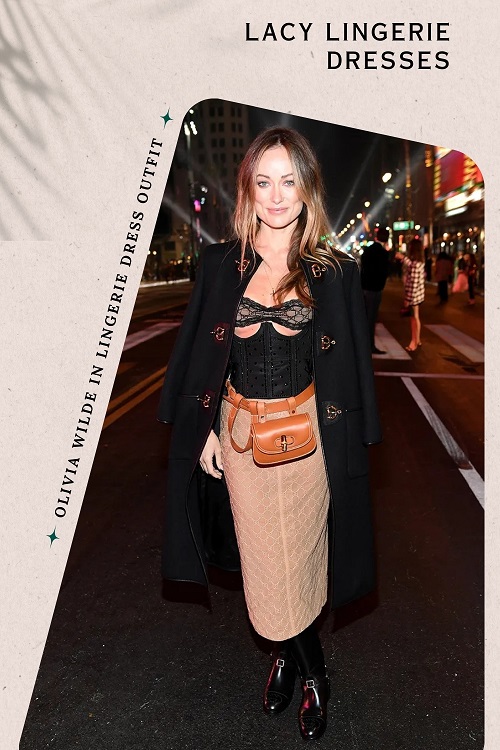 Olivia Wilde in Lingerie Dress Outfit