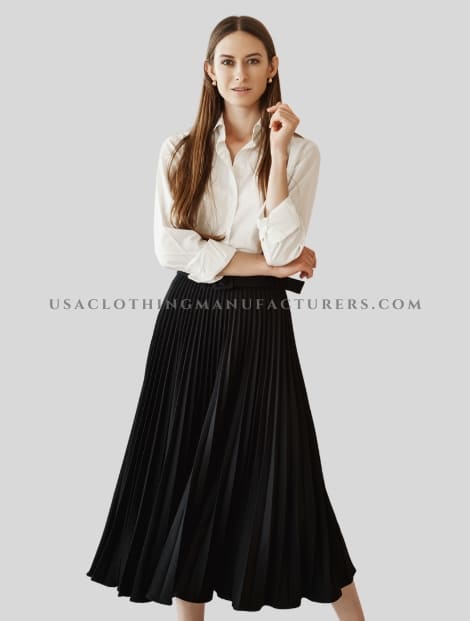 Black Pleated Skirt For Women In Bulk