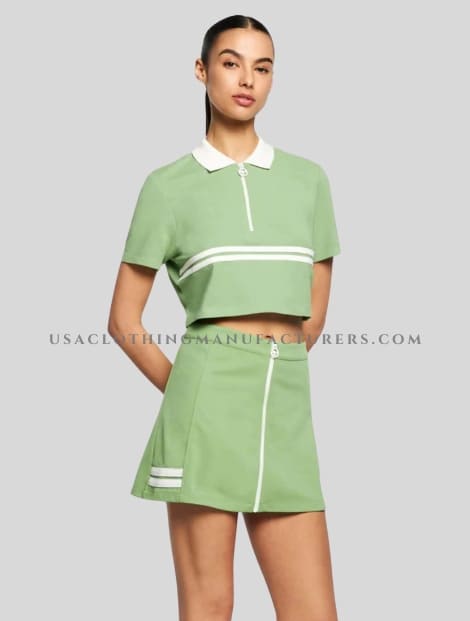 Green Polo Skirt with Front Zip Manufacturer