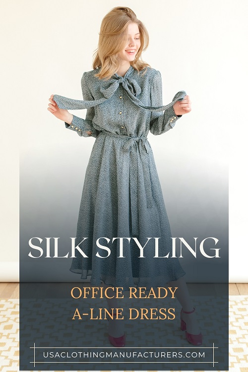 Office Ready Silk A-Line Dress